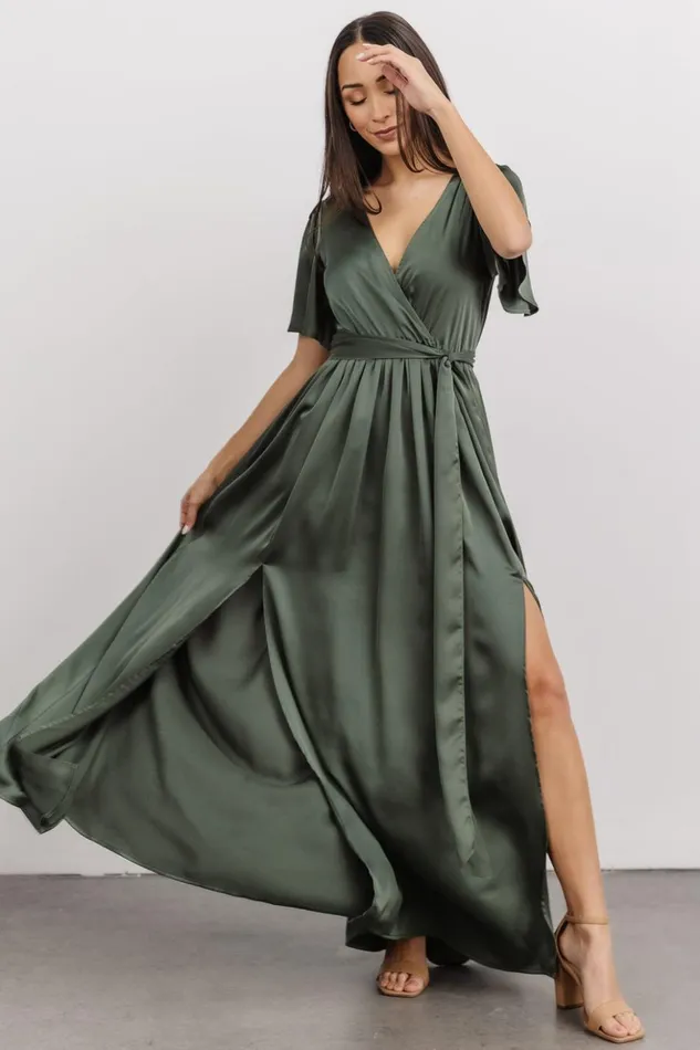 Baltic Born Bump Friendly Sicily Satin Maxi Dress Dusty Green 8211 Women Baltic Born Bump Friendly Sicily Satin Maxi Dress Dusty Green 8211 Women