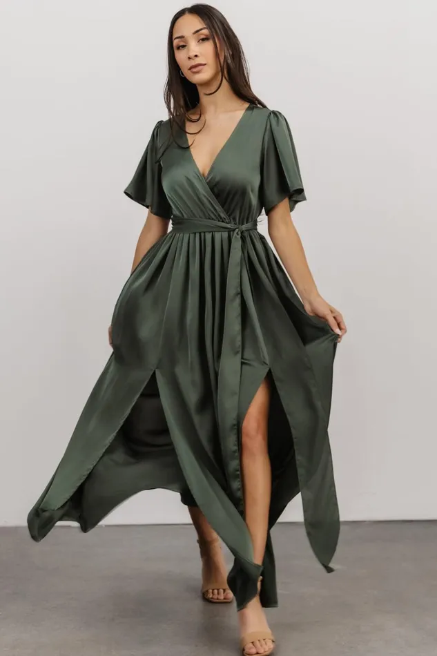 Baltic Born Bump Friendly Sicily Satin Maxi Dress Dusty Green 8211 Women Baltic Born Bump Friendly Sicily Satin Maxi Dress Dusty Green 8211 Women