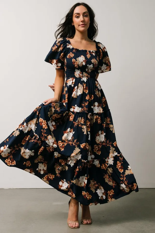 Baltic Born Bump Friendly Southampton Smocked Maxi Dress Navy Multi Floral 8211 Women Baltic Born Bump Friendly Southampton Smocked Maxi Dress Navy Multi Floral 8211 Women