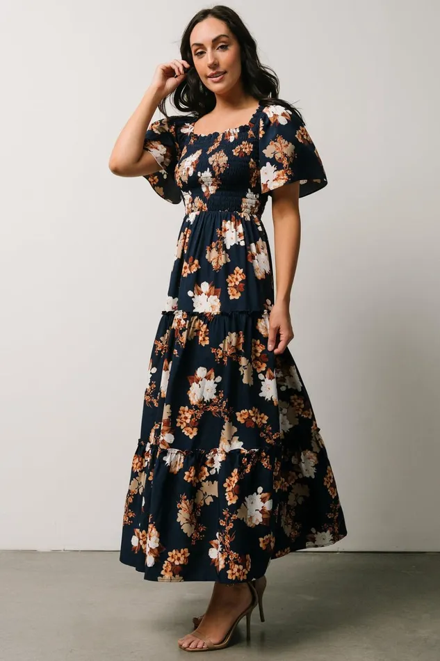 Baltic Born Bump Friendly Southampton Smocked Maxi Dress Navy Multi Floral 8211 Women Baltic Born Bump Friendly Southampton Smocked Maxi Dress Navy Multi Floral 8211 Women
