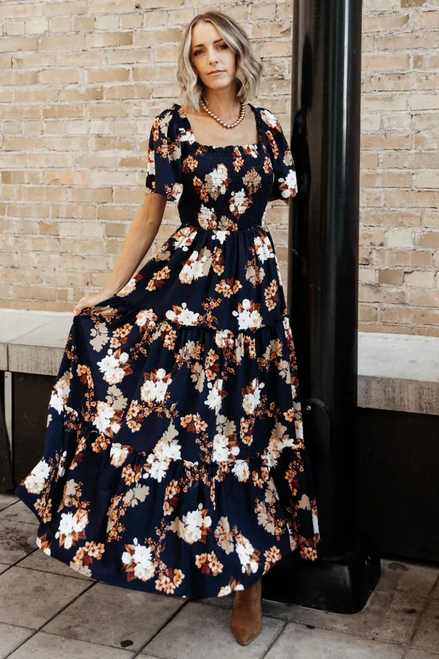 Baltic Born Bump Friendly Southampton Smocked Maxi Dress Navy Multi Floral 8211 Women Baltic Born Bump Friendly Southampton Smocked Maxi Dress Navy Multi Floral 8211 Women