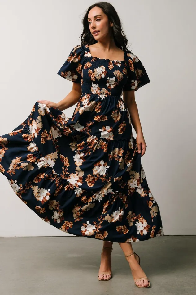 Baltic Born Bump Friendly Southampton Smocked Maxi Dress Navy Multi Floral 8211 Women Baltic Born Bump Friendly Southampton Smocked Maxi Dress Navy Multi Floral 8211 Women