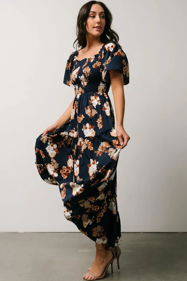 Baltic Born Bump Friendly Southampton Smocked Maxi Dress Navy Multi Floral 8211 Women Baltic Born Bump Friendly Southampton Smocked Maxi Dress Navy Multi Floral 8211 Women