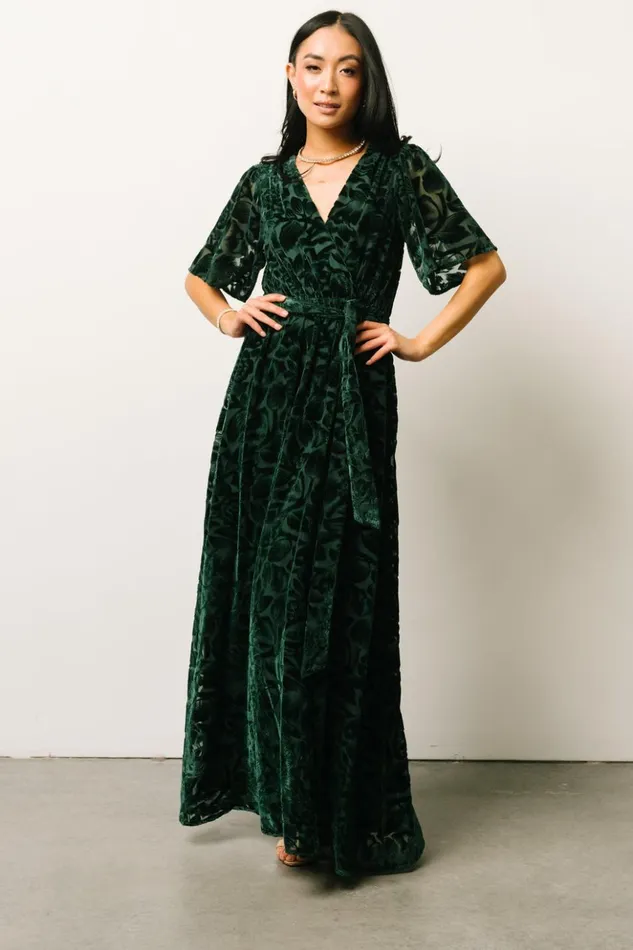 Baltic Born Bump Friendly Uma Velvet Maxi Dress Dark Green 8211 Women Baltic Born Bump Friendly Uma Velvet Maxi Dress Dark Green 8211 Women