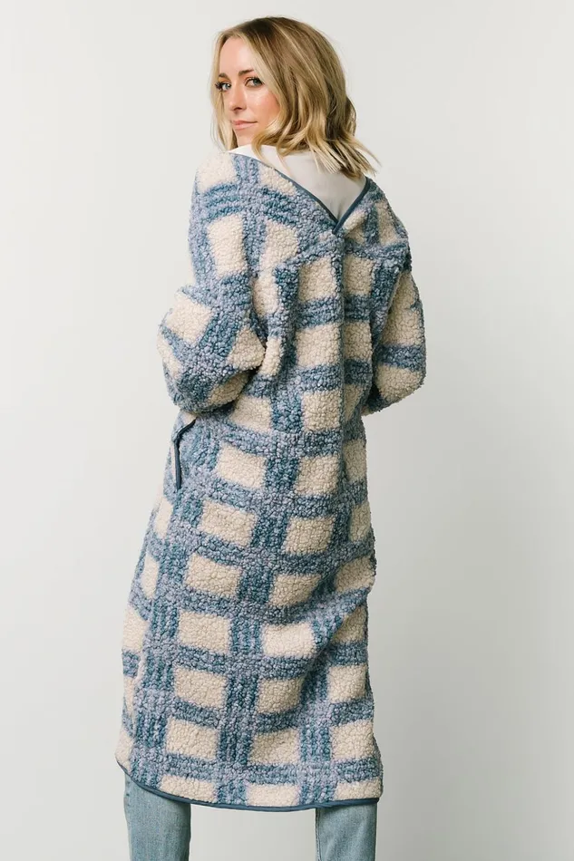 Baltic Born Cardigans Breckenridge Sherpa Long Cardigan Blue Plaid 8211 Women Baltic Born Cardigans Breckenridge Sherpa Long Cardigan Blue Plaid 8211 Women