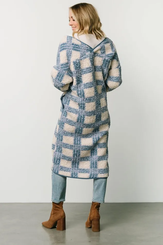Baltic Born Cardigans Breckenridge Sherpa Long Cardigan Blue Plaid 8211 Women Baltic Born Cardigans Breckenridge Sherpa Long Cardigan Blue Plaid 8211 Women