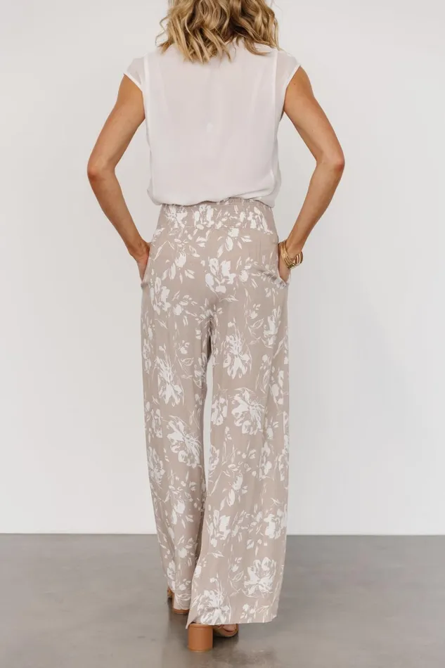 Baltic Born Cover Up Malta Smocked Waist Pants Sand White 8211 Women Baltic Born Cover Up Malta Smocked Waist Pants Sand White 8211 Women