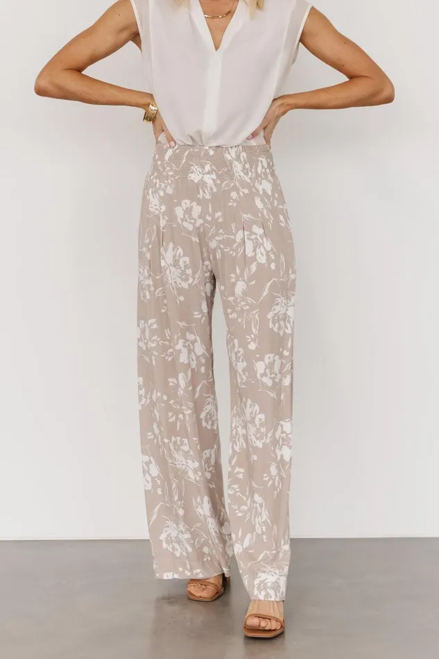Baltic Born Cover Up Malta Smocked Waist Pants Sand White 8211 Women Baltic Born Cover Up Malta Smocked Waist Pants Sand White 8211 Women