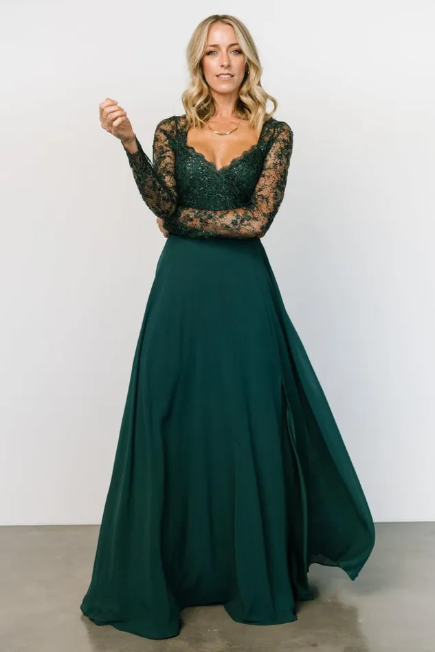 Baltic Born Embellished and Sequined Adalaide Long Sleeve Maxi Dress Dark Green 8211 Women Baltic Born Embellished and Sequined Adalaide Long Sleeve Maxi Dress Dark Green 8211 Women