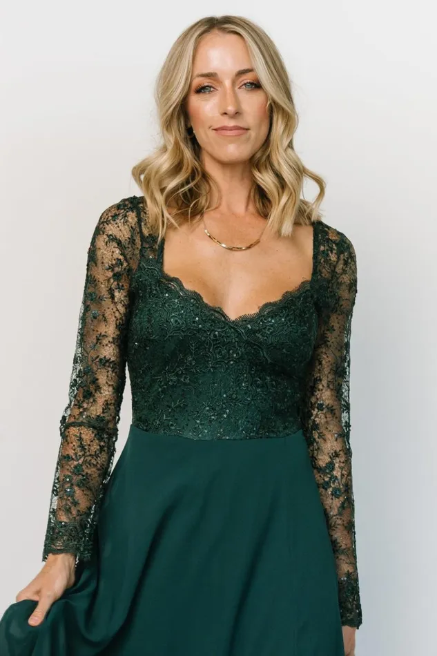 Baltic Born Embellished and Sequined Adalaide Long Sleeve Maxi Dress Dark Green 8211 Women Baltic Born Embellished and Sequined Adalaide Long Sleeve Maxi Dress Dark Green 8211 Women