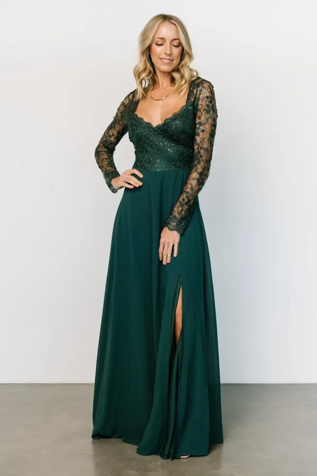 Baltic Born Embellished and Sequined Adalaide Long Sleeve Maxi Dress Dark Green 8211 Women Baltic Born Embellished and Sequined Adalaide Long Sleeve Maxi Dress Dark Green 8211 Women