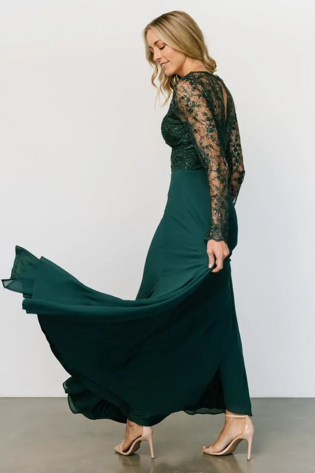 Baltic Born Embellished and Sequined Adalaide Long Sleeve Maxi Dress Dark Green 8211 Women Baltic Born Embellished and Sequined Adalaide Long Sleeve Maxi Dress Dark Green 8211 Women