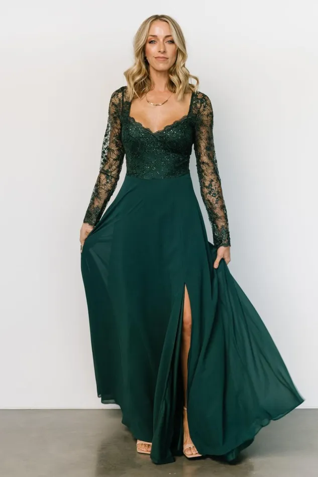 Baltic Born Embellished and Sequined Adalaide Long Sleeve Maxi Dress Dark Green 8211 Women Baltic Born Embellished and Sequined Adalaide Long Sleeve Maxi Dress Dark Green 8211 Women