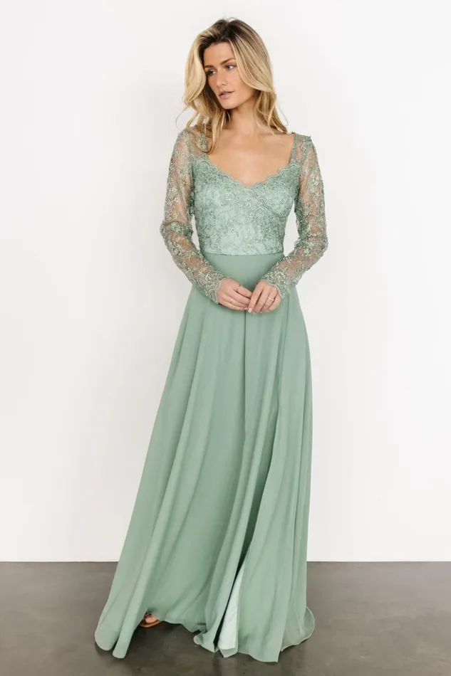Baltic Born Embellished and Sequined Adalaide Long Sleeve Maxi Dress Dusty Sage 8211 Women Baltic Born Embellished and Sequined Adalaide Long Sleeve Maxi Dress Dusty Sage 8211 Women