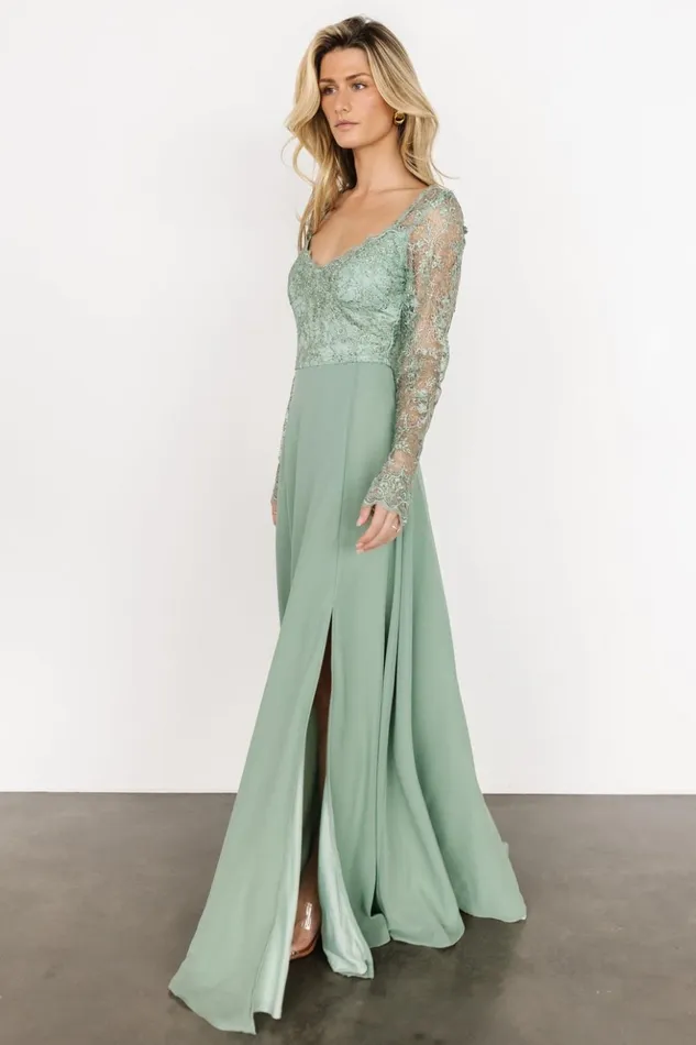 Baltic Born Embellished and Sequined Adalaide Long Sleeve Maxi Dress Dusty Sage 8211 Women Baltic Born Embellished and Sequined Adalaide Long Sleeve Maxi Dress Dusty Sage 8211 Women