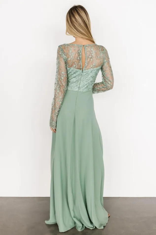 Baltic Born Embellished and Sequined Adalaide Long Sleeve Maxi Dress Dusty Sage 8211 Women Baltic Born Embellished and Sequined Adalaide Long Sleeve Maxi Dress Dusty Sage 8211 Women