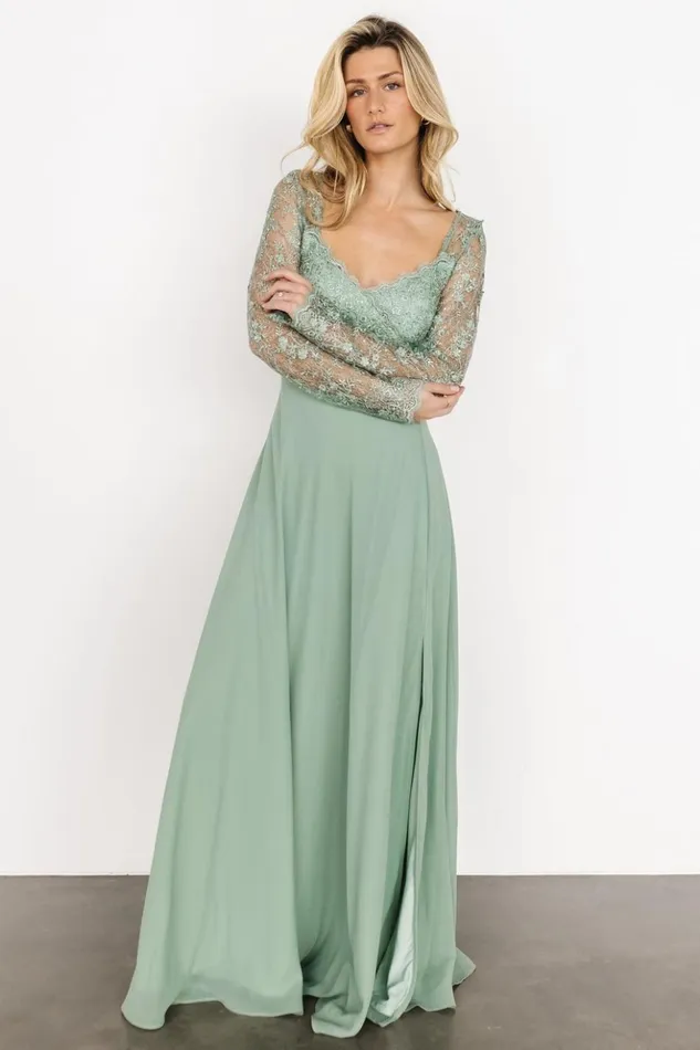 Baltic Born Embellished and Sequined Adalaide Long Sleeve Maxi Dress Dusty Sage 8211 Women Baltic Born Embellished and Sequined Adalaide Long Sleeve Maxi Dress Dusty Sage 8211 Women