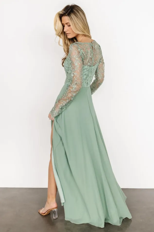 Baltic Born Embellished and Sequined Adalaide Long Sleeve Maxi Dress Dusty Sage 8211 Women Baltic Born Embellished and Sequined Adalaide Long Sleeve Maxi Dress Dusty Sage 8211 Women