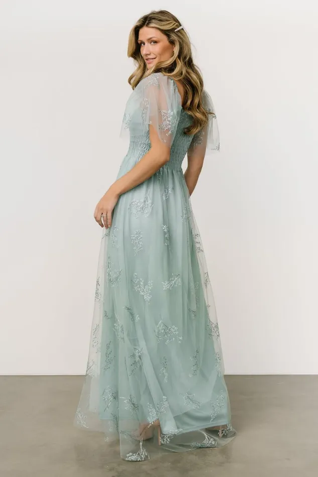 Baltic Born Embellished and Sequined Cassandra Tulle Maxi Dress Sage Sparkle 8211 Women Baltic Born Embellished and Sequined Cassandra Tulle Maxi Dress Sage Sparkle 8211 Women