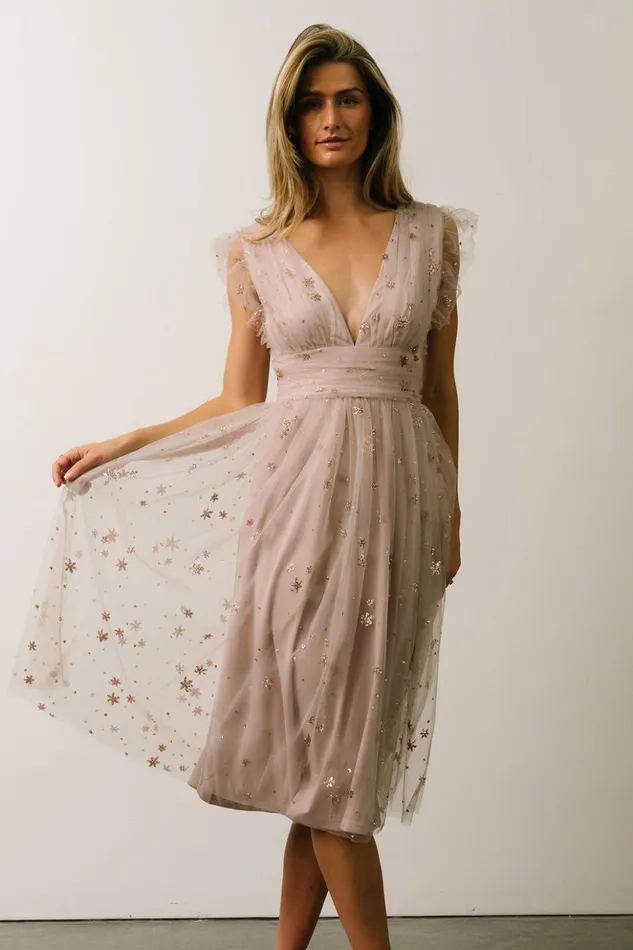 Baltic Born Embellished and Sequined Chiara Shimmer Midi Dress Dusty Lilac 8211 Women Baltic Born Embellished and Sequined Chiara Shimmer Midi Dress Dusty Lilac 8211 Women