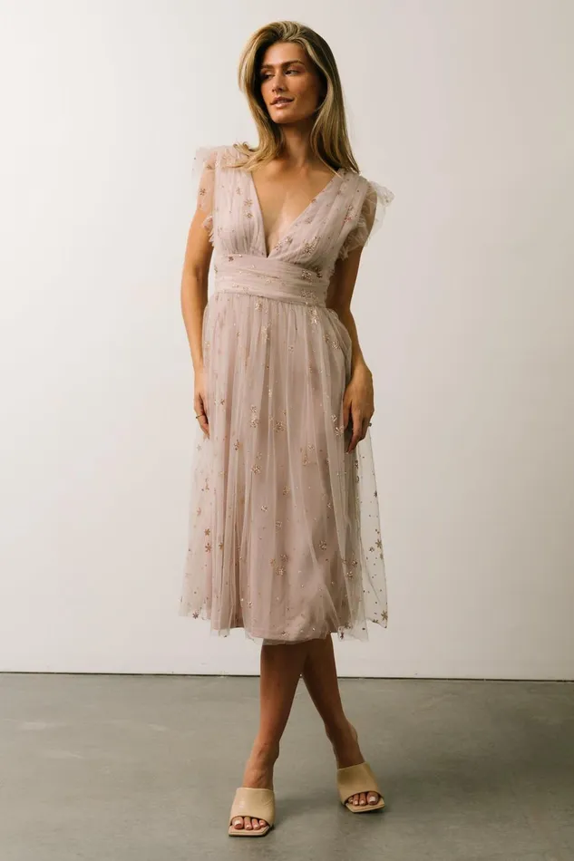 Baltic Born Embellished and Sequined Chiara Shimmer Midi Dress Dusty Lilac 8211 Women Baltic Born Embellished and Sequined Chiara Shimmer Midi Dress Dusty Lilac 8211 Women