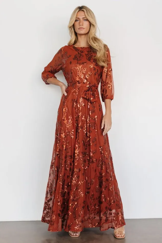 Baltic Born Embellished and Sequined Destiny Sequin Maxi Dress Cinnamon 8211 Women Baltic Born Embellished and Sequined Destiny Sequin Maxi Dress Cinnamon 8211 Women
