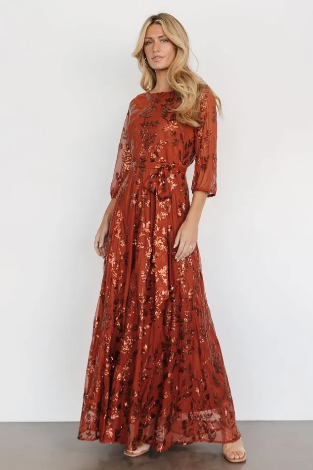 Baltic Born Embellished and Sequined Destiny Sequin Maxi Dress Cinnamon 8211 Women Baltic Born Embellished and Sequined Destiny Sequin Maxi Dress Cinnamon 8211 Women