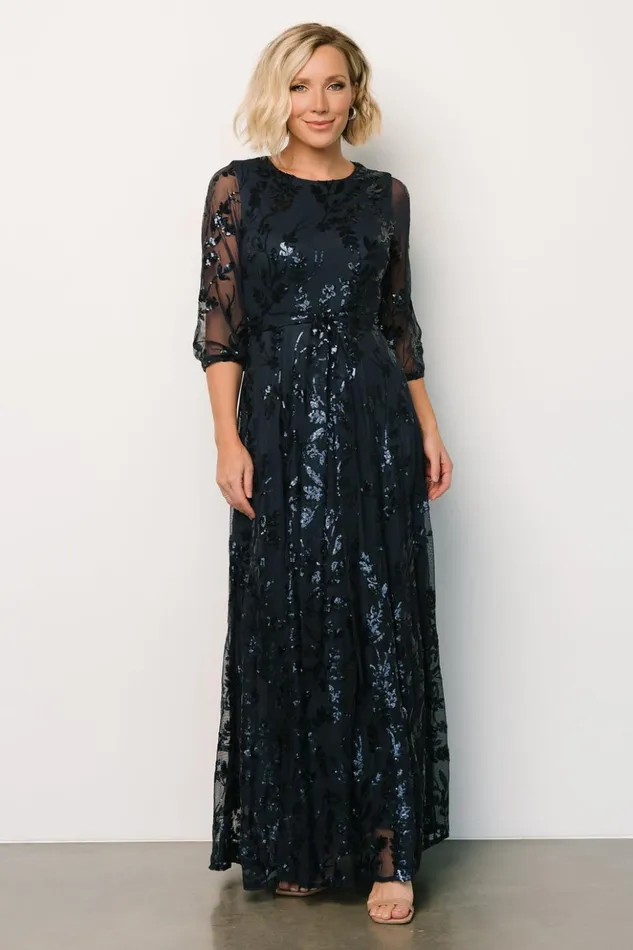 Baltic Born Embellished and Sequined Destiny Sequin Maxi Dress Navy 8211 Women Baltic Born Embellished and Sequined Destiny Sequin Maxi Dress Navy 8211 Women