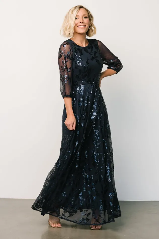 Baltic Born Embellished and Sequined Destiny Sequin Maxi Dress Navy 8211 Women Baltic Born Embellished and Sequined Destiny Sequin Maxi Dress Navy 8211 Women