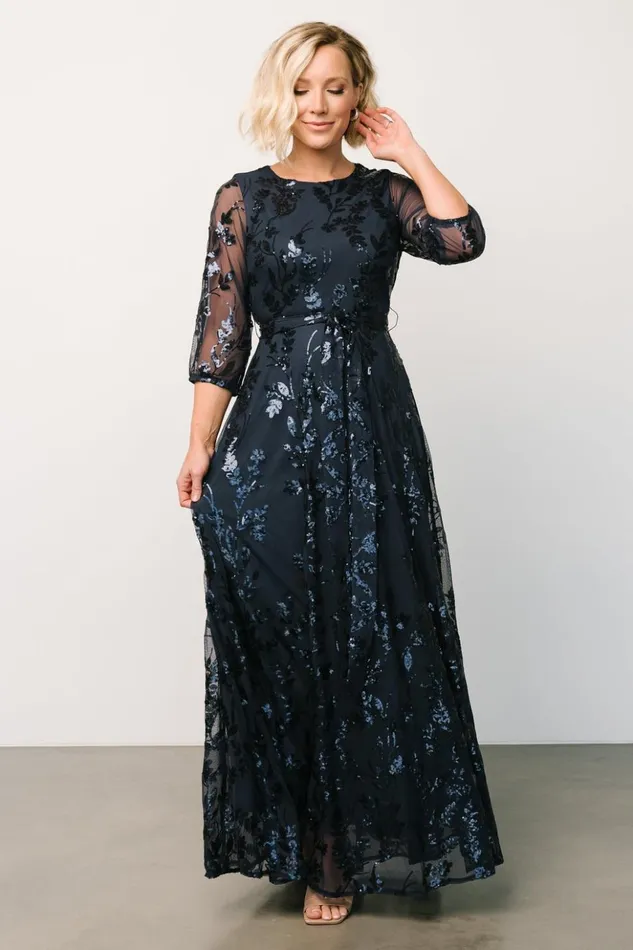 Baltic Born Embellished and Sequined Destiny Sequin Maxi Dress Navy 8211 Women Baltic Born Embellished and Sequined Destiny Sequin Maxi Dress Navy 8211 Women