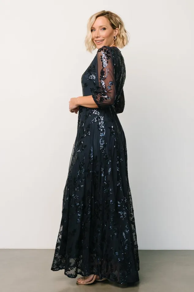 Baltic Born Embellished and Sequined Destiny Sequin Maxi Dress Navy 8211 Women Baltic Born Embellished and Sequined Destiny Sequin Maxi Dress Navy 8211 Women