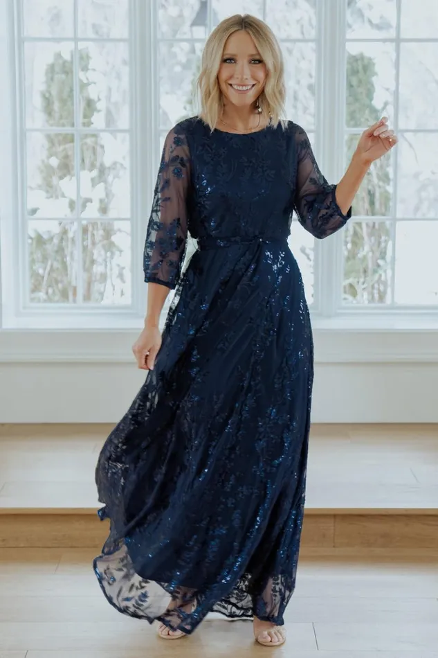 Baltic Born Embellished and Sequined Destiny Sequin Maxi Dress Navy 8211 Women Baltic Born Embellished and Sequined Destiny Sequin Maxi Dress Navy 8211 Women