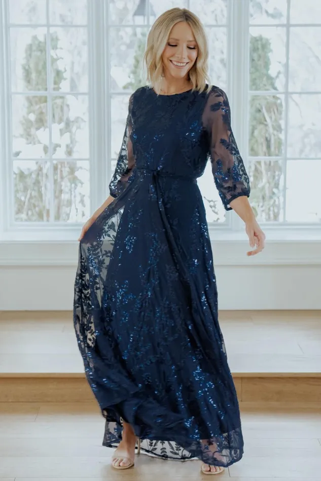 Baltic Born Embellished and Sequined Destiny Sequin Maxi Dress Navy 8211 Women Baltic Born Embellished and Sequined Destiny Sequin Maxi Dress Navy 8211 Women