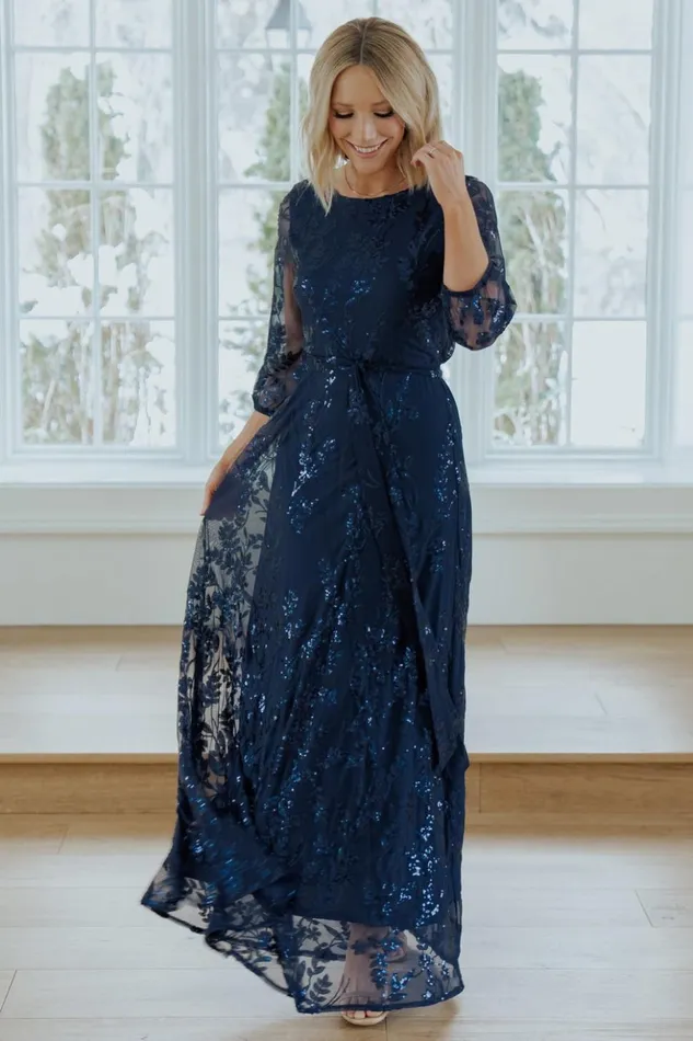 Baltic Born Embellished and Sequined Destiny Sequin Maxi Dress Navy 8211 Women Baltic Born Embellished and Sequined Destiny Sequin Maxi Dress Navy 8211 Women