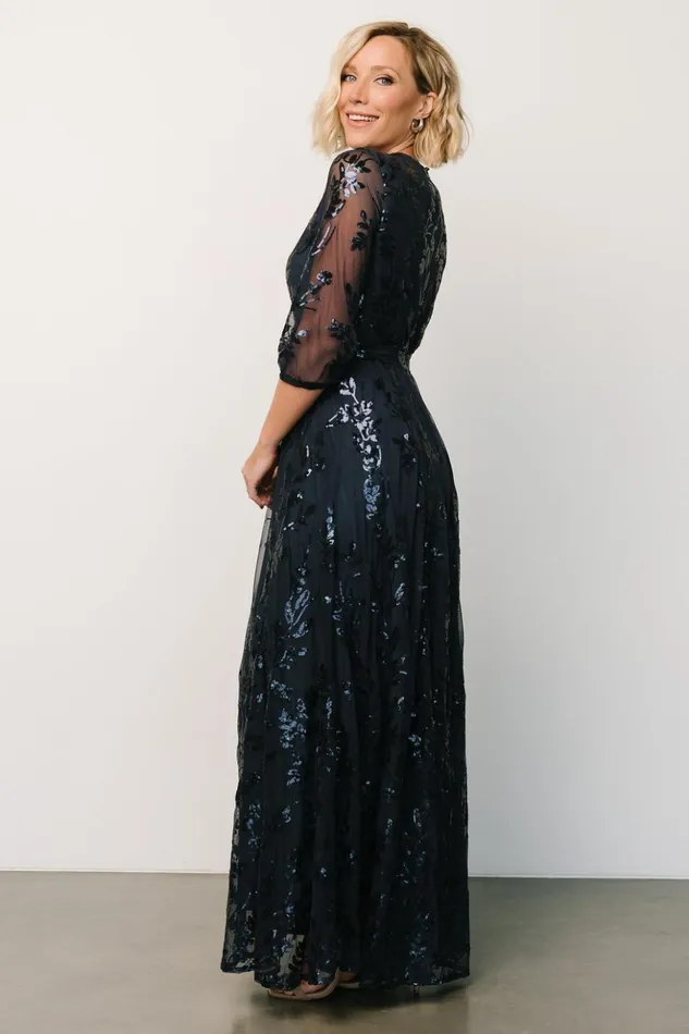 Baltic Born Embellished and Sequined Destiny Sequin Maxi Dress Navy 8211 Women Baltic Born Embellished and Sequined Destiny Sequin Maxi Dress Navy 8211 Women