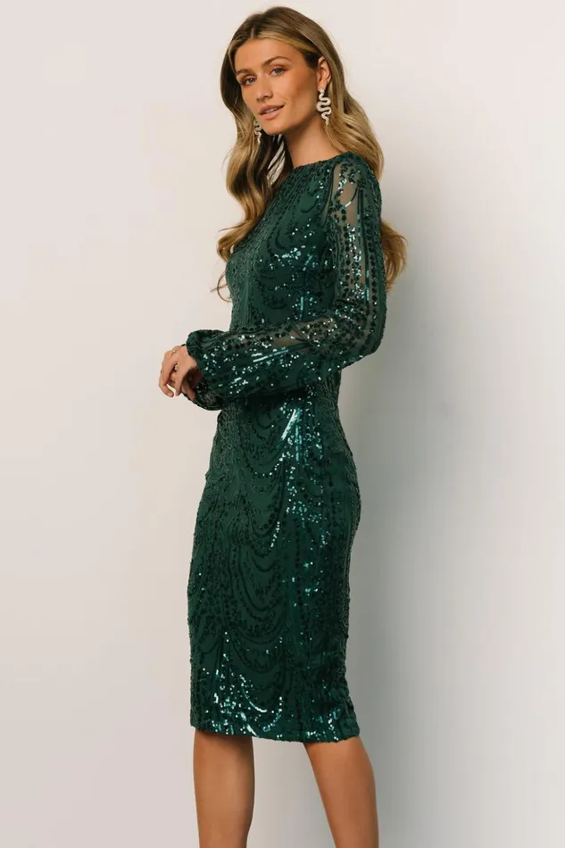 Baltic Born Embellished and Sequined Elizabeth Sequin Midi Dress Emerald 8211 Women Baltic Born Embellished and Sequined Elizabeth Sequin Midi Dress Emerald 8211 Women