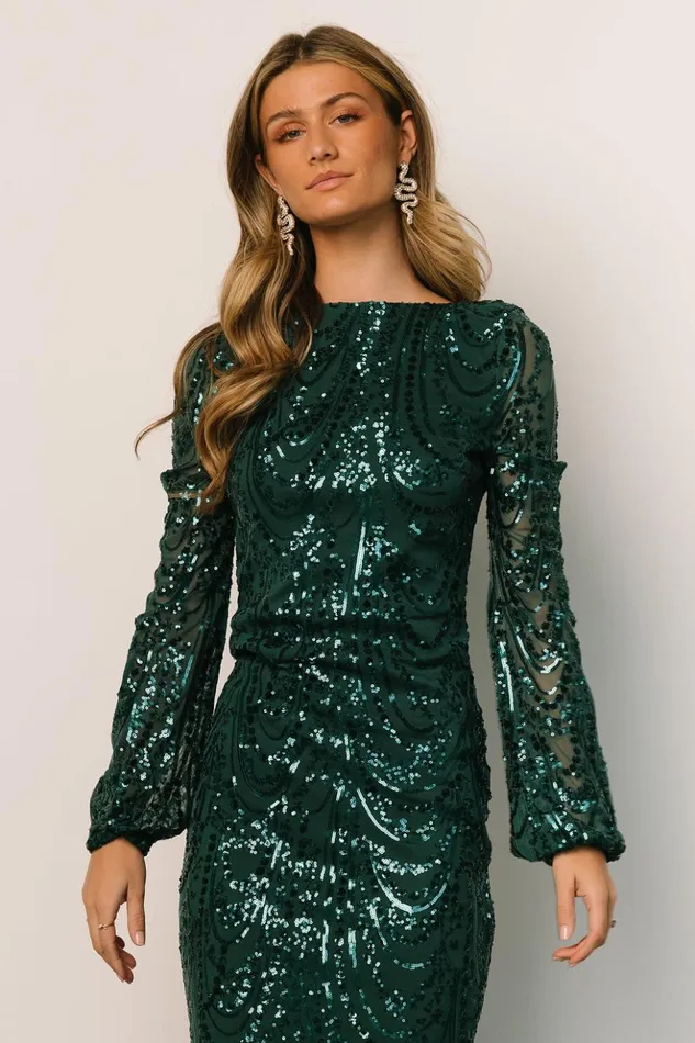 Baltic Born Embellished and Sequined Elizabeth Sequin Midi Dress Emerald 8211 Women Baltic Born Embellished and Sequined Elizabeth Sequin Midi Dress Emerald 8211 Women