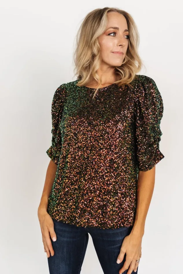 Baltic Born Embellished and Sequined Joplin Sequin Top Black Multi 8211 Women Baltic Born Embellished and Sequined Joplin Sequin Top Black Multi 8211 Women