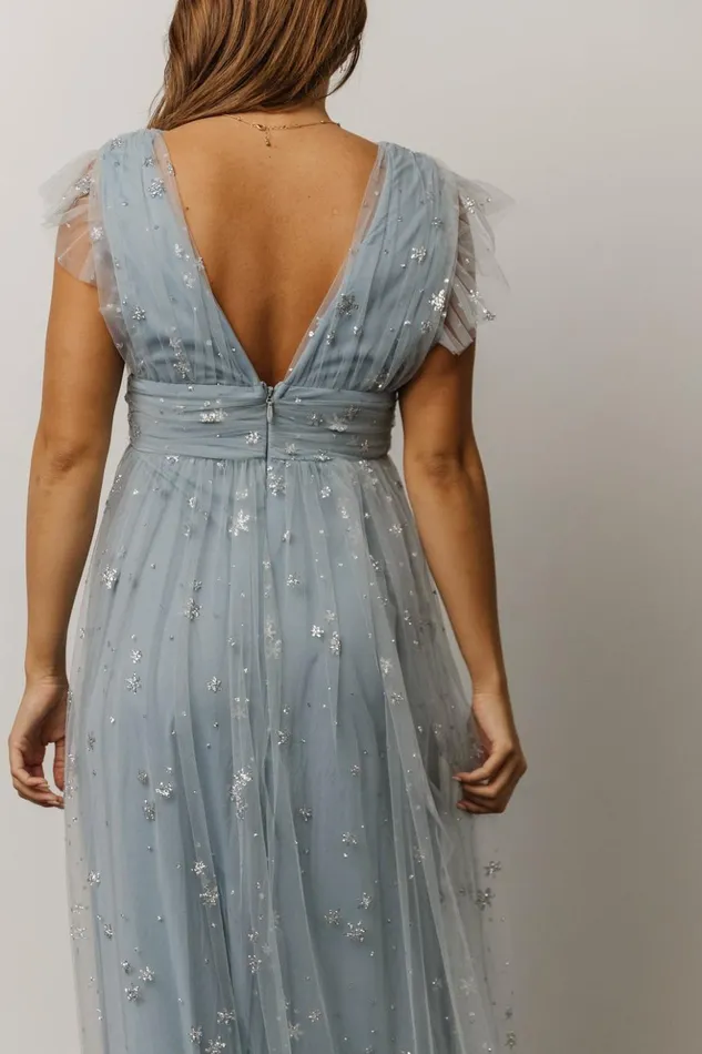 Baltic Born Embellished and Sequined Nova Shimmer Maxi Dress Dusty Blue Silver 8211 Women Baltic Born Embellished and Sequined Nova Shimmer Maxi Dress Dusty Blue Silver 8211 Women