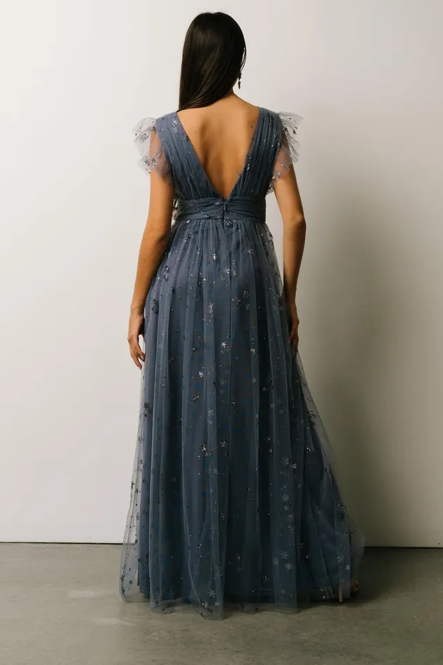 Baltic Born Embellished and Sequined Nova Shimmer Maxi Dress Slate Blue 8211 Women Baltic Born Embellished and Sequined Nova Shimmer Maxi Dress Slate Blue 8211 Women
