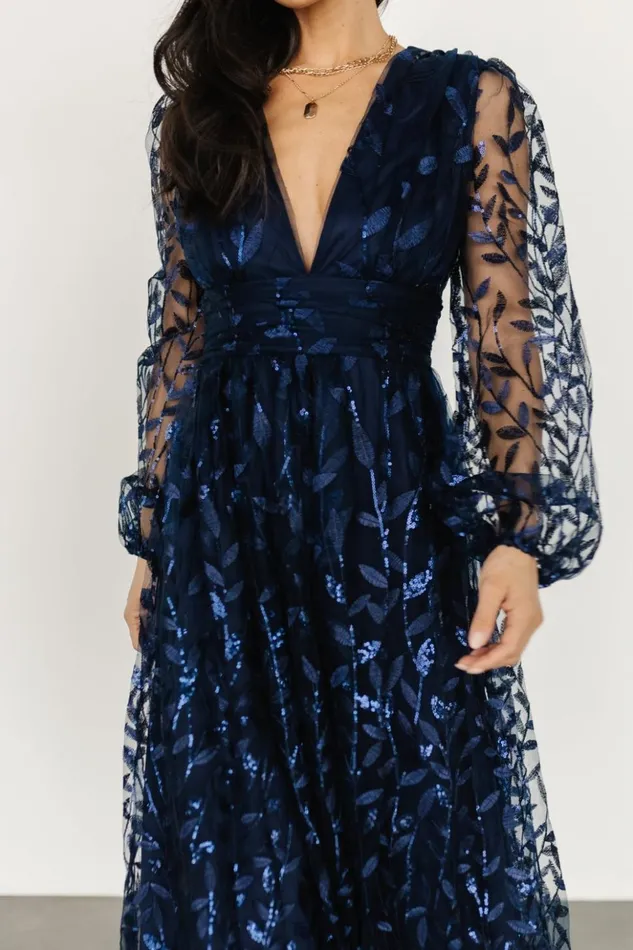 Baltic Born Embellished and Sequined Odessa Sequin Embossed Dress Dark Blue 8211 Women Baltic Born Embellished and Sequined Odessa Sequin Embossed Dress Dark Blue 8211 Women