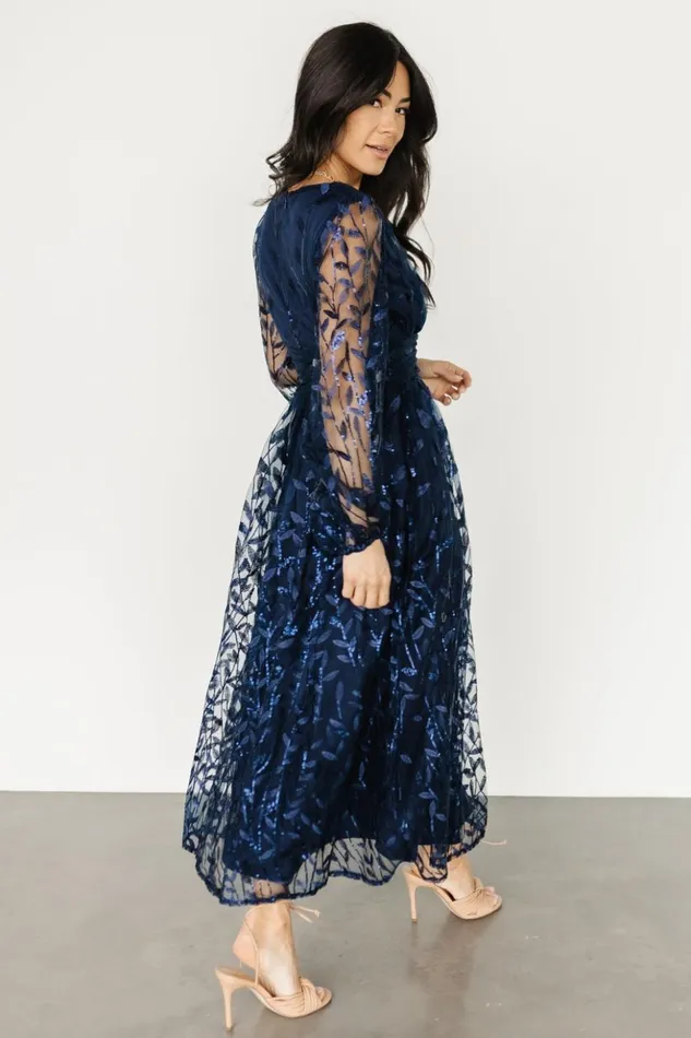 Baltic Born Embellished and Sequined Odessa Sequin Embossed Dress Dark Blue 8211 Women Baltic Born Embellished and Sequined Odessa Sequin Embossed Dress Dark Blue 8211 Women