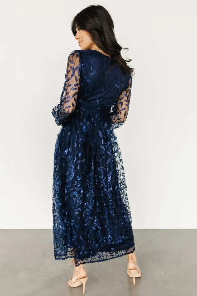 Baltic Born Embellished and Sequined Odessa Sequin Embossed Dress Dark Blue 8211 Women Baltic Born Embellished and Sequined Odessa Sequin Embossed Dress Dark Blue 8211 Women