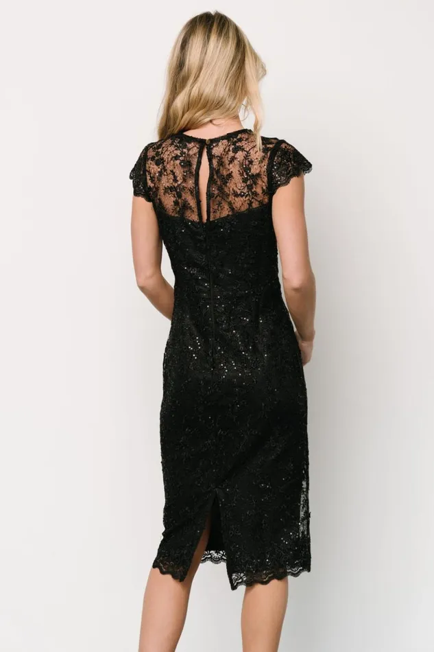 Baltic Born Embellished and Sequined Oriana Embossed Shimmer Midi Dress Black 8211 Women Baltic Born Embellished and Sequined Oriana Embossed Shimmer Midi Dress Black 8211 Women