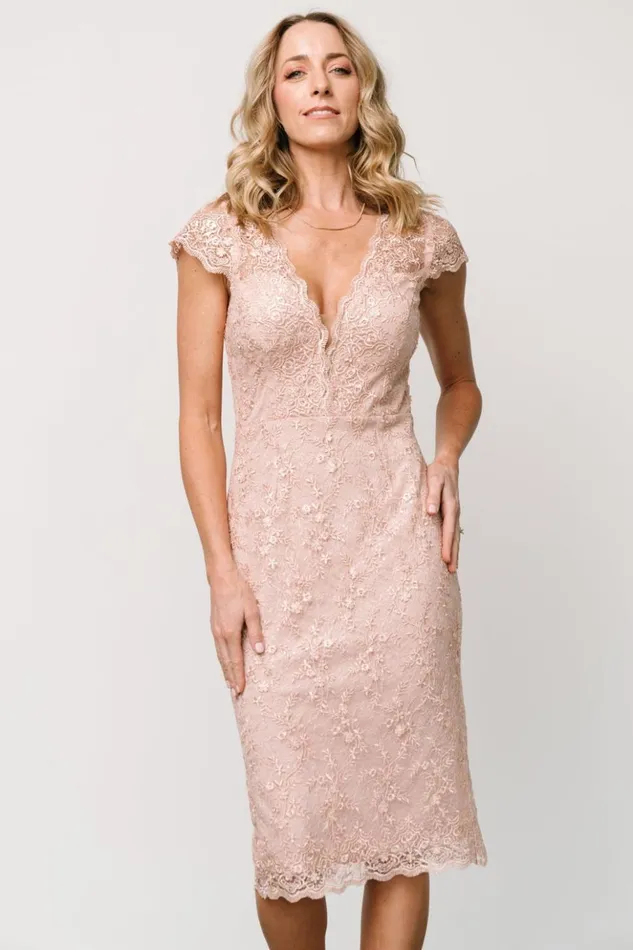 Baltic Born Embellished and Sequined Oriana Embossed Shimmer Midi Dress Nude Blush 8211 Women Baltic Born Embellished and Sequined Oriana Embossed Shimmer Midi Dress Nude Blush 8211 Women