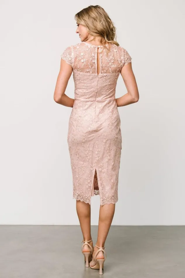 Baltic Born Embellished and Sequined Oriana Embossed Shimmer Midi Dress Nude Blush 8211 Women Baltic Born Embellished and Sequined Oriana Embossed Shimmer Midi Dress Nude Blush 8211 Women