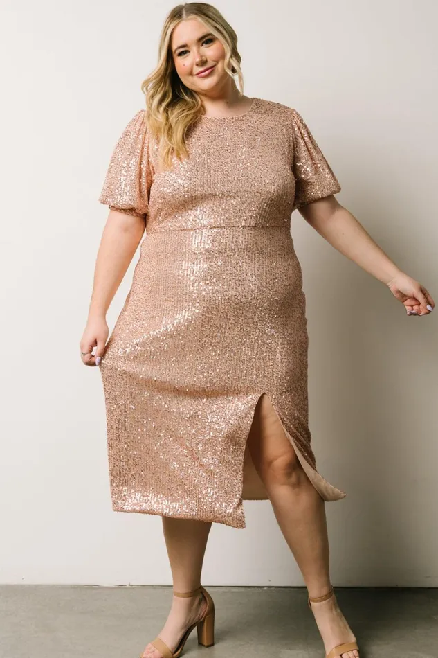 Baltic Born Embellished and Sequined Socorro Sequin Midi Dress Champagne 8211 Women Baltic Born Embellished and Sequined Socorro Sequin Midi Dress Champagne 8211 Women