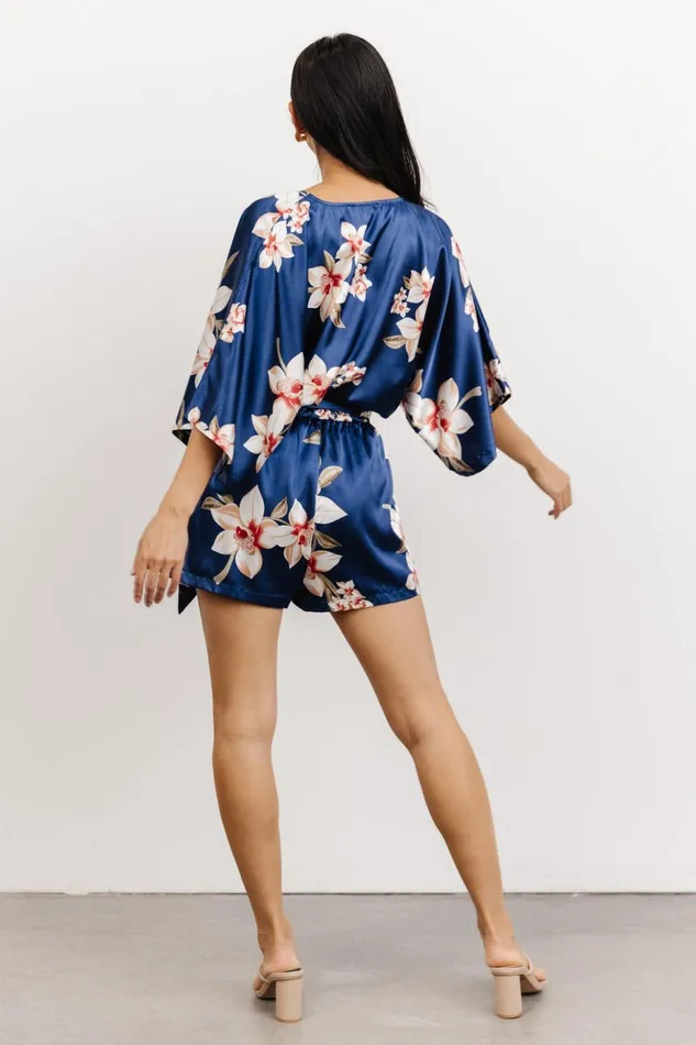 Baltic Born Jumpsuits and Rompers Aegean Romper Vintage Blue Floral 8211 Women Baltic Born Jumpsuits and Rompers Aegean Romper Vintage Blue Floral 8211 Women