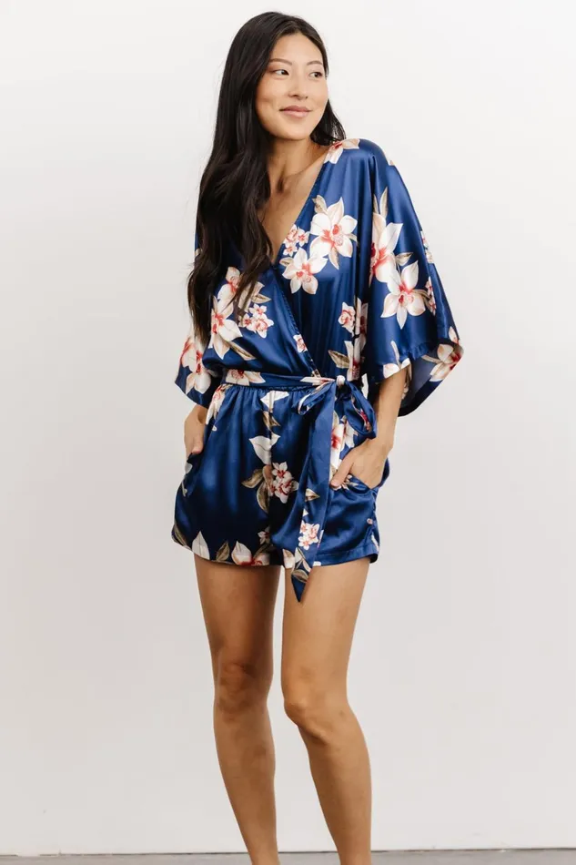 Baltic Born Jumpsuits and Rompers Aegean Romper Vintage Blue Floral 8211 Women Baltic Born Jumpsuits and Rompers Aegean Romper Vintage Blue Floral 8211 Women
