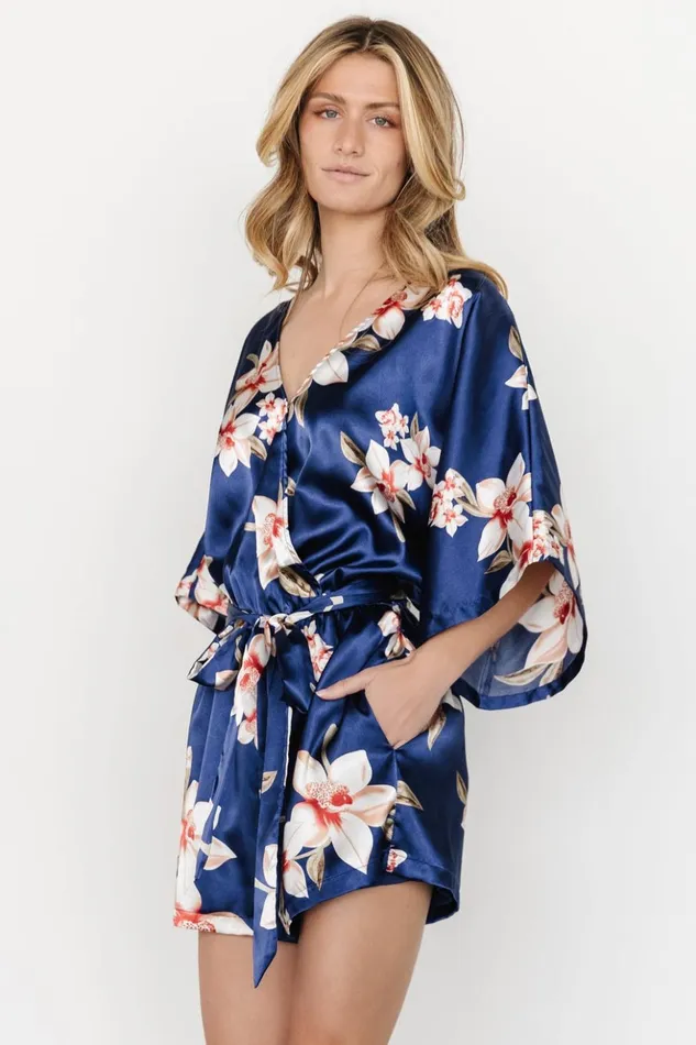 Baltic Born Jumpsuits and Rompers Aegean Romper Vintage Blue Floral 8211 Women Baltic Born Jumpsuits and Rompers Aegean Romper Vintage Blue Floral 8211 Women